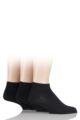 Mens 3 Pair SOCKSHOP Bamboo Trainer Socks with Smooth Toe Seams - Black