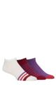Mens 3 Pair SOCKSHOP Bamboo Plain and Patterned Trainer Socks with Smooth Toe Seams - Grape Vine