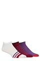Mens 3 Pair SOCKSHOP Bamboo Plain and Patterned Trainer Socks with Smooth Toe Seams - Grape Vine