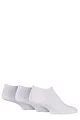 Mens 3 Pair SOCKSHOP Bamboo Plain and Patterned Trainer Socks with Smooth Toe Seams - White