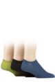 Mens 3 Pair SOCKSHOP Bamboo Mesh Loafer Liner Socks - Ocean View
