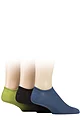 Mens 3 Pair SOCKSHOP Bamboo Mesh Loafer Liner Socks - Ocean View