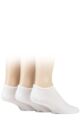 Mens 3 Pair SOCKSHOP Bamboo Mesh Loafer Liner Socks - White