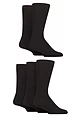 Mens 5 Pair SOCKSHOP Bamboo Leisure Ribbed Socks - Black