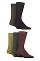 Mens 5 Pair SOCKSHOP Bamboo Leisure Ribbed Socks - Green Mix