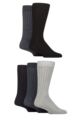 Mens 5 Pair SOCKSHOP Bamboo Leisure Ribbed Socks - Navy