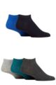 Mens 5 Pair SOCKSHOP Bamboo Striped and Plain Trainer Socks - Blues