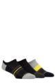 Mens 3 Pair SOCKSHOP Bamboo Cushioned Trainer Socks - Charcoal / Lime