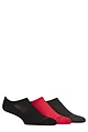 Mens 3 Pair SOCKSHOP Bamboo Cushioned Trainer Socks - Black / Grey / Red