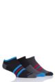 Mens 3 Pair SOCKSHOP Bamboo Cushioned Trainer Socks - Black Stripe