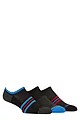 Mens 3 Pair SOCKSHOP Bamboo Cushioned Trainer Socks - Black Stripe