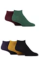Mens 5 Pair SOCKSHOP Bamboo Striped and Plain Trainer Socks - Royal