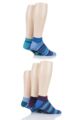 Mens 5 Pair SOCKSHOP Bamboo Striped and Plain Trainer Socks - Jewel