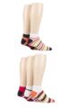 Mens 5 Pair SOCKSHOP Bamboo Striped and Plain Trainer Socks - Redhot