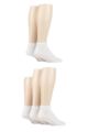 Mens 5 Pair SOCKSHOP Bamboo Striped and Plain Trainer Socks - White