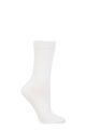 Ladies 1 Pair SOCKSHOP Colour Burst Bamboo Socks with Smooth Toe Seams - White Wedding