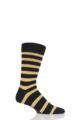 SOCKSHOP 1 Pair Striped Colour Burst Bamboo Socks with Smooth Toe Seams - Big Yellow Taxi