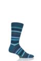 SOCKSHOP 1 Pair Striped Colour Burst Bamboo Socks with Smooth Toe Seams - Green Is The Colour