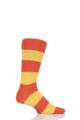 SOCKSHOP 1 Pair Striped Colour Burst Bamboo Socks with Smooth Toe Seams - Heatwave