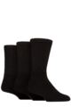 Mens and Women's 3 Pair SOCKSHOP Lazy Panda Full Cushion Crew Bamboo Sports Socks - Black