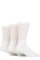 Mens and Ladies 3 Pair SOCKSHOP Lazy Panda Full Cushion Crew Bamboo Sports Socks - White