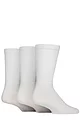 Mens and Women's 3 Pair SOCKSHOP Lazy Panda Full Cushion Crew Bamboo Sports Socks - White