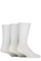 Mens and Ladies 3 Pair SOCKSHOP Lazy Panda Full Cushion Crew Bamboo Sports Socks - White