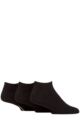 Mens and Women's 3 Pair SOCKSHOP Lazy Panda Full Cushion Bamboo Sports Trainer Socks - Black