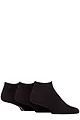 Mens and Women's 3 Pair SOCKSHOP Lazy Panda Full Cushion Bamboo Sports Trainer Socks - Black