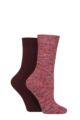 Women's 2 Pair SOCKSHOP Chunky Rib Cotton Boot Socks - Honey Glaze