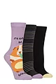 Women's 3 Pair SOCKSHOP Lazy Panda Novelty Bamboo Socks - Guinea Be A Good Day