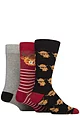 Mens 3 Pair SOCKSHOP Lazy Panda Novelty Bamboo Socks - Highland Cow