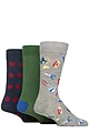 Mens 3 Pair SOCKSHOP Lazy Panda Novelty Bamboo Socks - School Zone