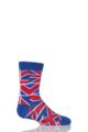 Kids 1 Pair SOCKSHOP Union Jack Design Cotton Rich Socks - Red / White / Blue