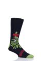 Mens and Ladies SOCKSHOP 1 Pair Lazy Panda Bamboo Fun & Novelty Socks - Mistletoes