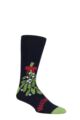 Mens and Women's SOCKSHOP 1 Pair Lazy Panda Bamboo Fun & Novelty Socks - Mistletoes