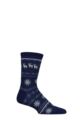 Mens and Ladies SOCKSHOP 1 Pair Lazy Panda Bamboo Fun & Novelty Socks - Navy Sleigh Ride