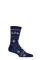 Mens and Women's SOCKSHOP 1 Pair Lazy Panda Bamboo Fun & Novelty Socks - Navy Sleigh Ride