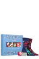 Mens and Ladies 6 Pair SOCKSHOP Christmas Cracker Gift Boxed Bamboo Socks - Assorted