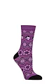 Mens and Women's SOCKSHOP 1 Pair Lazy Panda Bamboo Fun & Novelty Socks - Purple Skulls