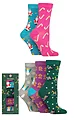 Women's 5 Pair SOCKSHOP Lazy Panda Christmas Gift Boxed Bamboo Socks - Women's Christmas