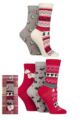 Women's 5 Pair SOCKSHOP Lazy Panda Christmas Gift Boxed Bamboo Socks - Christmas