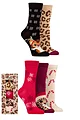 Women's 5 Pair SOCKSHOP Lazy Panda Christmas Gift Boxed Bamboo Socks - Christmas Big Cats