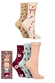 Women's 5 Pair SOCKSHOP Lazy Panda Christmas Gift Boxed Bamboo Socks - Christmas Womens