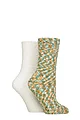 Women's 2 Pair SOCKSHOP Cosy Slipper Socks with Grip - Marmalade