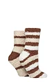 Women's 2 Pair SOCKSHOP Fluffy and Cosy Leisure Socks - Fresh Coffee