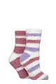 Women's 2 Pair SOCKSHOP Fluffy and Cosy Leisure Socks - Petal