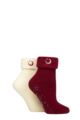 Ladies 2 Pair SOCKSHOP Thermal Home and Bed Socks - Cabernet