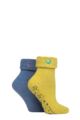 Ladies 2 Pair SOCKSHOP Thermal Home and Bed Socks - Spanish Moss