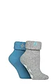 Women's 2 Pair SOCKSHOP Thermal Home and Bed Socks - Storm
